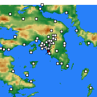 Nearby Forecast Locations - Athènes - Carte