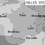 Image radar des précipitations France 07:30 UTC