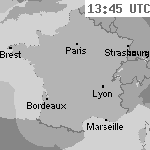 Image radar des précipitations France 15:00 UTC