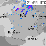 Image radar des précipitations France 23:25 UTC