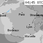 Image radar des précipitations France 06:00 UTC