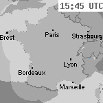 Image radar des précipitations France 17:00 UTC