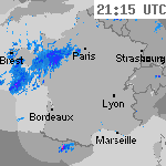 Image radar des précipitations France 22:30 UTC