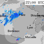 Image radar des précipitations France 23:15 UTC
