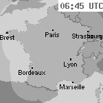 Image radar des précipitations France 08:00 UTC