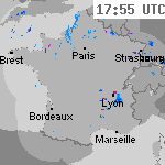 Image radar des précipitations France 19:25 UTC