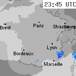 Image radar des précipitations France 01:00 UTC