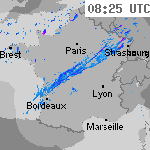Image radar des précipitations France 09:55 UTC