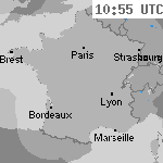 Image radar des précipitations France 12:25 UTC