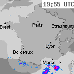 Image radar des précipitations France 21:25 UTC