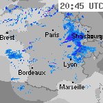 Image radar des précipitations France 22:00 UTC