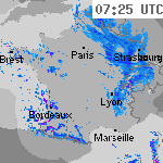 Image radar des pr&eacute;cipitations France 08:55 UTC