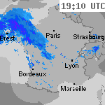 Image radar des pr&eacute;cipitations France 20:40 UTC