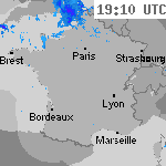 Image radar des pr&eacute;cipitations France 20:40 UTC