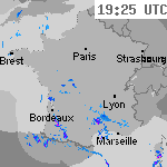 Image radar des pr&eacute;cipitations France 20:50 UTC
