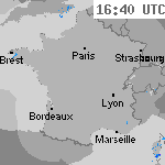 Image radar des pr&eacute;cipitations France 18:10 UTC