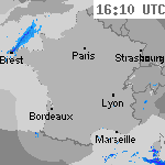 Image radar des pr&eacute;cipitations France 17:40 UTC