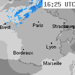Image radar des pr&eacute;cipitations France 17:55 UTC