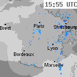 Image radar des pr&eacute;cipitations France 17:25 UTC