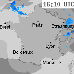Image radar des pr&eacute;cipitations France 17:40 UTC