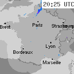 Image radar des pr&eacute;cipitations France 21:55 UTC