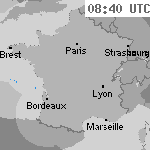 Image radar des pr&eacute;cipitations France 10:10 UTC