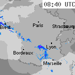 Image radar des pr&eacute;cipitations France 10:10 UTC