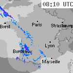 Image radar des pr&eacute;cipitations France 09:40 UTC