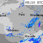 Image radar des pr&eacute;cipitations France 09:40 UTC