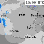Image radar des pr&eacute;cipitations France 16:15 UTC