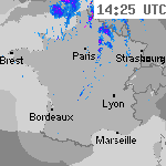 Image radar des pr&eacute;cipitations France 15:55 UTC