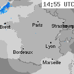 Image radar des pr&eacute;cipitations France 16:25 UTC