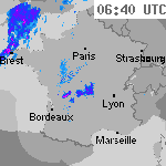 Image radar des pr&eacute;cipitations France 08:10 UTC