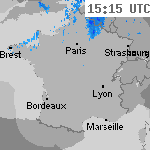 Image radar des pr&eacute;cipitations France 16:30 UTC