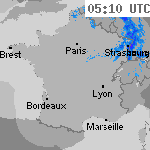 Image radar des pr&eacute;cipitations France 06:40 UTC