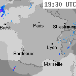 Image radar des pr&eacute;cipitations France 20:50 UTC