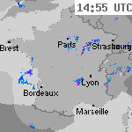 Image radar des pr&eacute;cipitations France 16:25 UTC