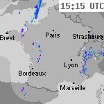Image radar des pr&eacute;cipitations France 16:30 UTC