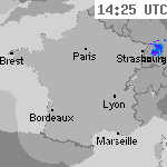 Image radar des pr&eacute;cipitations France 15:55 UTC