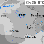 Image radar des pr&eacute;cipitations France 21:55 UTC