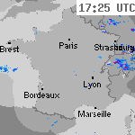 Image radar des pr&eacute;cipitations France 18:55 UTC