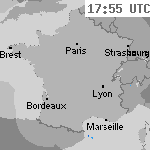 Image radar des pr&eacute;cipitations France 19:25 UTC