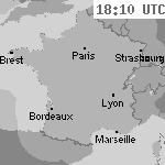 Image radar des pr&eacute;cipitations France 19:40 UTC
