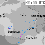 Image radar des pr&eacute;cipitations France 07:25 UTC